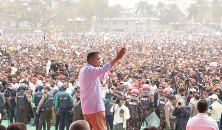 ঢাকায় তারেক রহমানের নির্বাচনী প্রচারের শেষ জনসভা